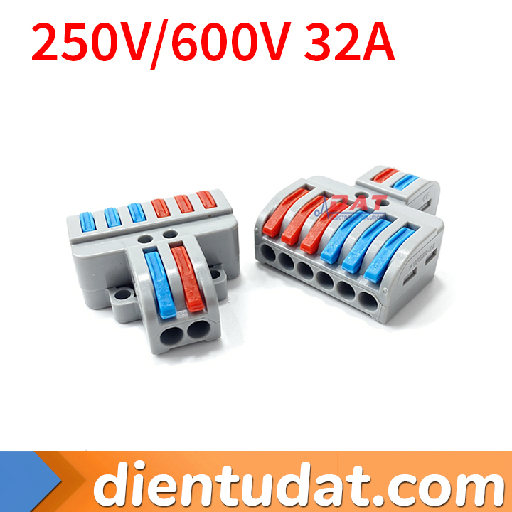 Cút Nối Dây Điện 2 Đầu Ra 6 Đầu - 32A 250V/600V LT-623