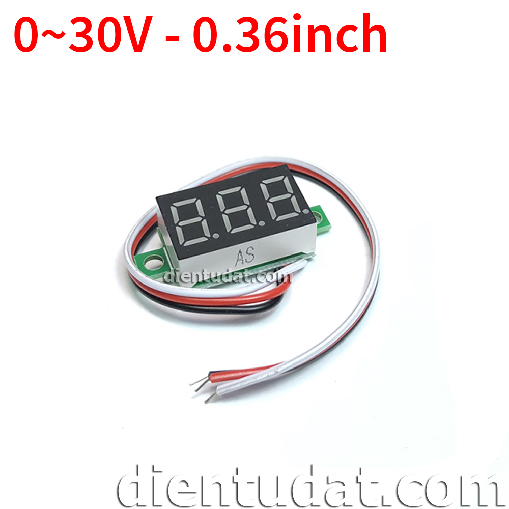 Đồng Hồ Đo Điện Áp DC 0-30V 3 Dây 0.36inch - Đỏ
