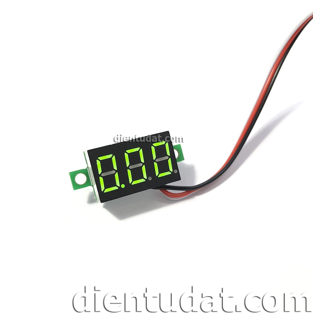 Đồng Hồ Đo Điện Áp DC 0-30V 3 Dây 0.36inch - Xanh Lá