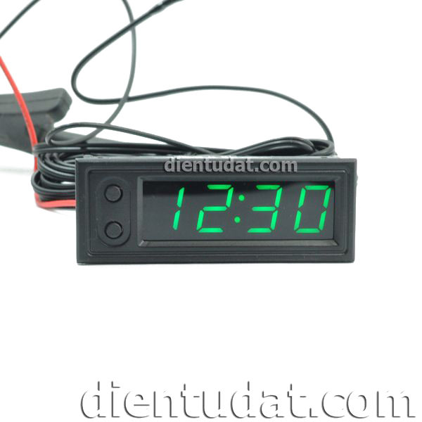 Đồng Hồ 3 Chức Năng Thời Gian - Nhiệt Độ - Vôn Kế - Green