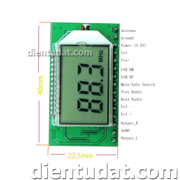 Mạch Nhận Âm Thanh FM Hiển Thị LCD