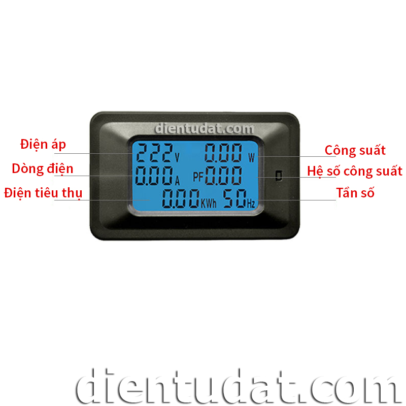 Đồng Hồ Đo AC Đa Năng Hiển Thị 6 Giá Trị Đo 20A - 4400W