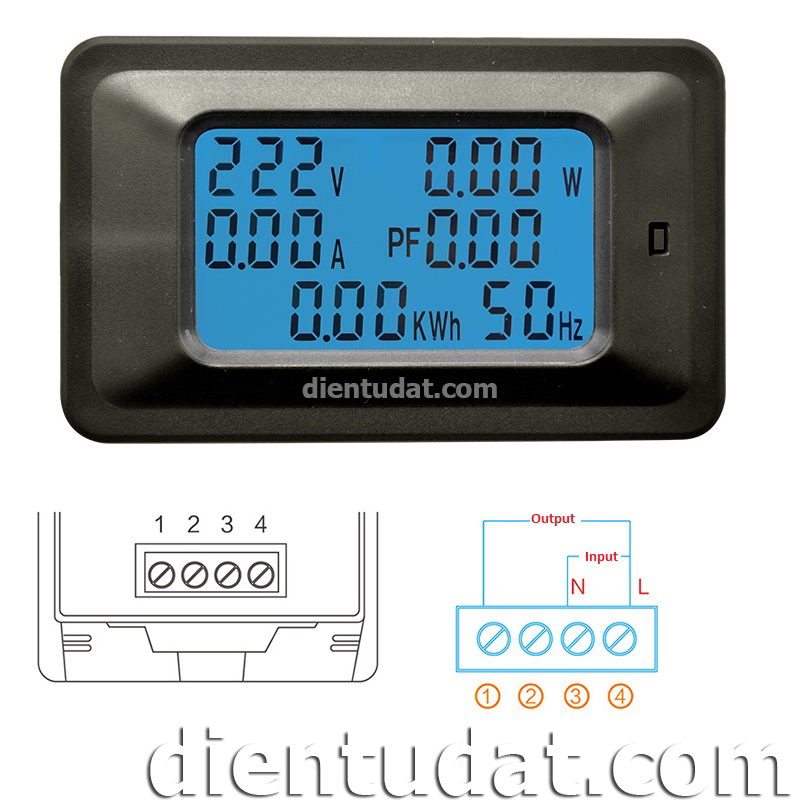 Đồng Hồ Đo AC Đa Năng Hiển Thị 6 Giá Trị Đo 20A - 4400W