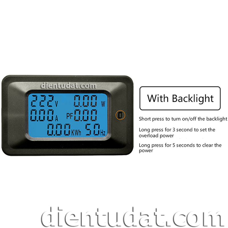 Đồng Hồ Đo AC Đa Năng Hiển Thị 6 Giá Trị Đo 20A - 4400W