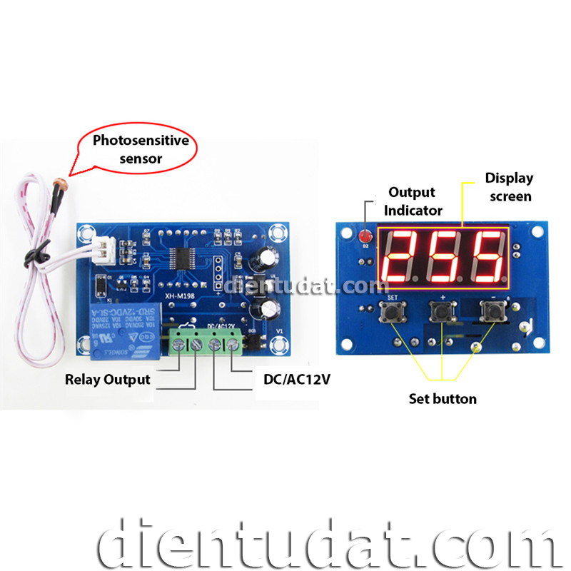 Mạch Cảm Biến Ánh Sáng Hiển Thị Led Đóng Ngắt Relay V2 - M198