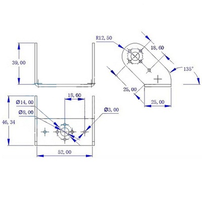 Giá đỡ chữ U motor servo Loại Nhỏ