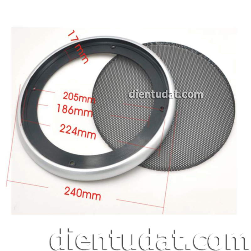 Khung Lưới Bảo Vệ Loa 8inch Tràn Viền - Bạc