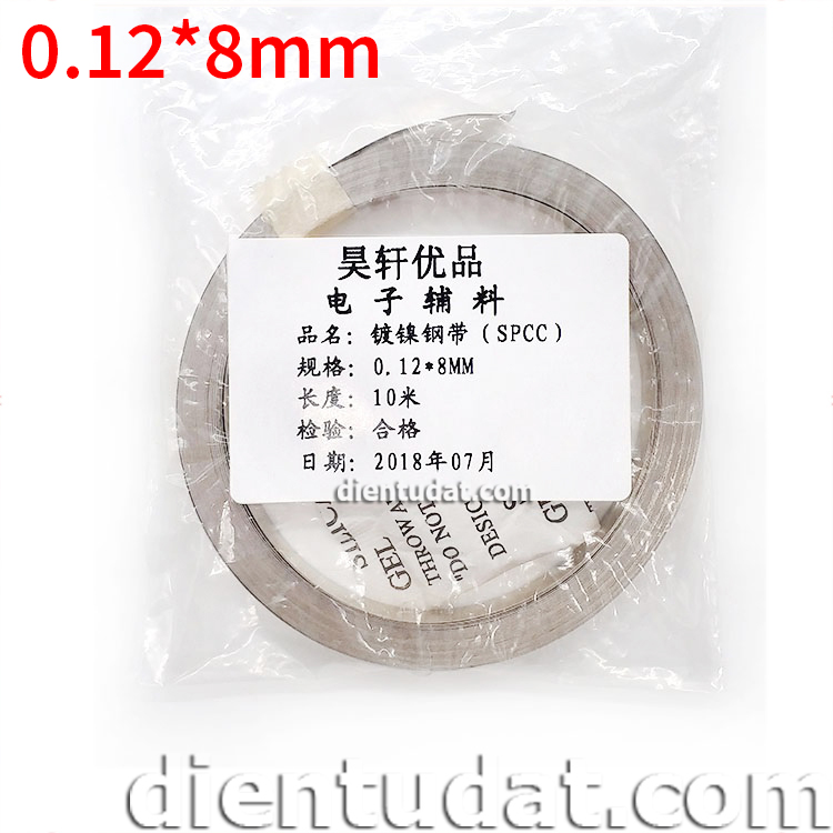 Kẽm Hàn Cell Pin 0.12*8mm - 10 Mét