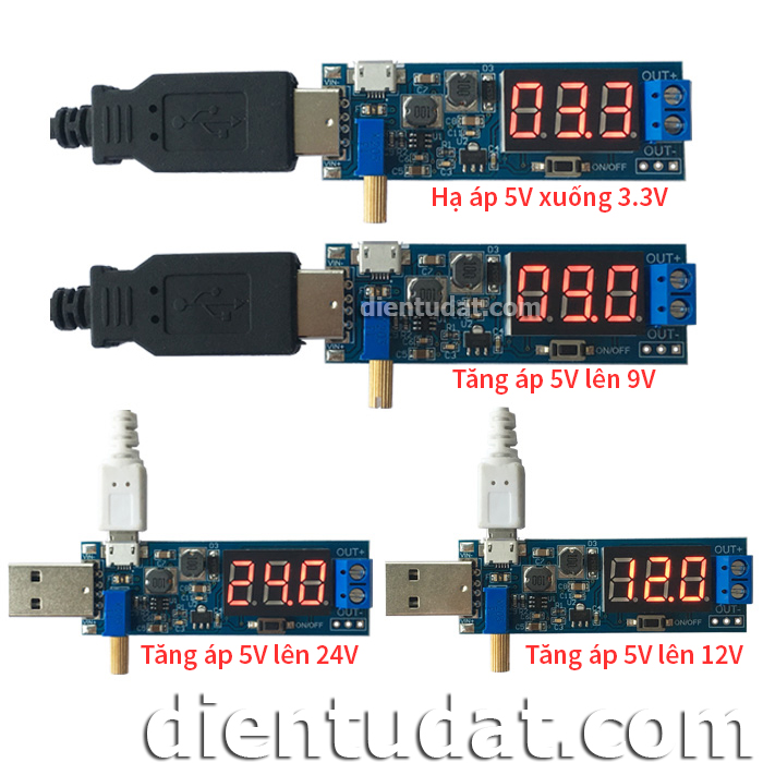 Mạch Tăng Áp USB Hiển Thị Led