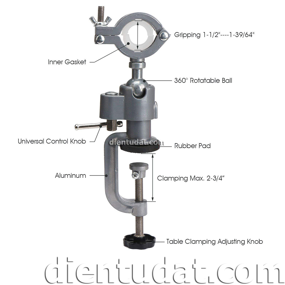 Kẹp Bàn Giữ Motor Xoay 360 Độ