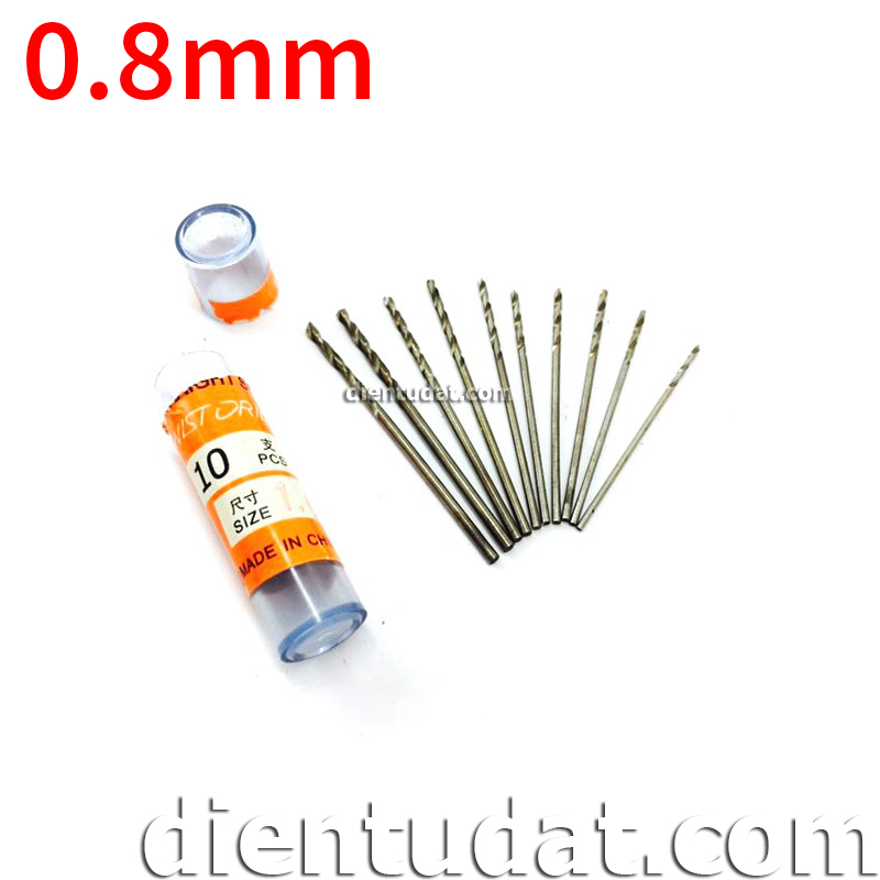Hộp 10 Mũi Khoan 0.8MM