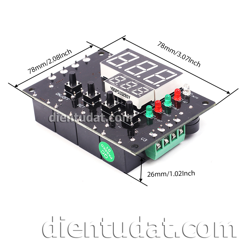 Mạch Kiểm Soát Nhiệt Độ Sò Nóng Lạnh Đóng Ngắt 2 Kênh - W1504