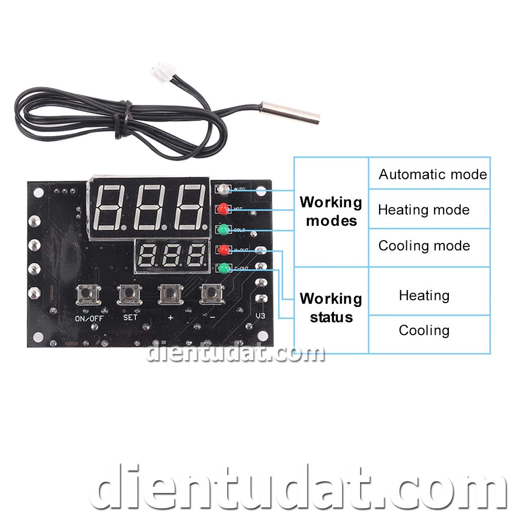 Mạch Kiểm Soát Nhiệt Độ Sò Nóng Lạnh Đóng Ngắt 2 Kênh - W1504