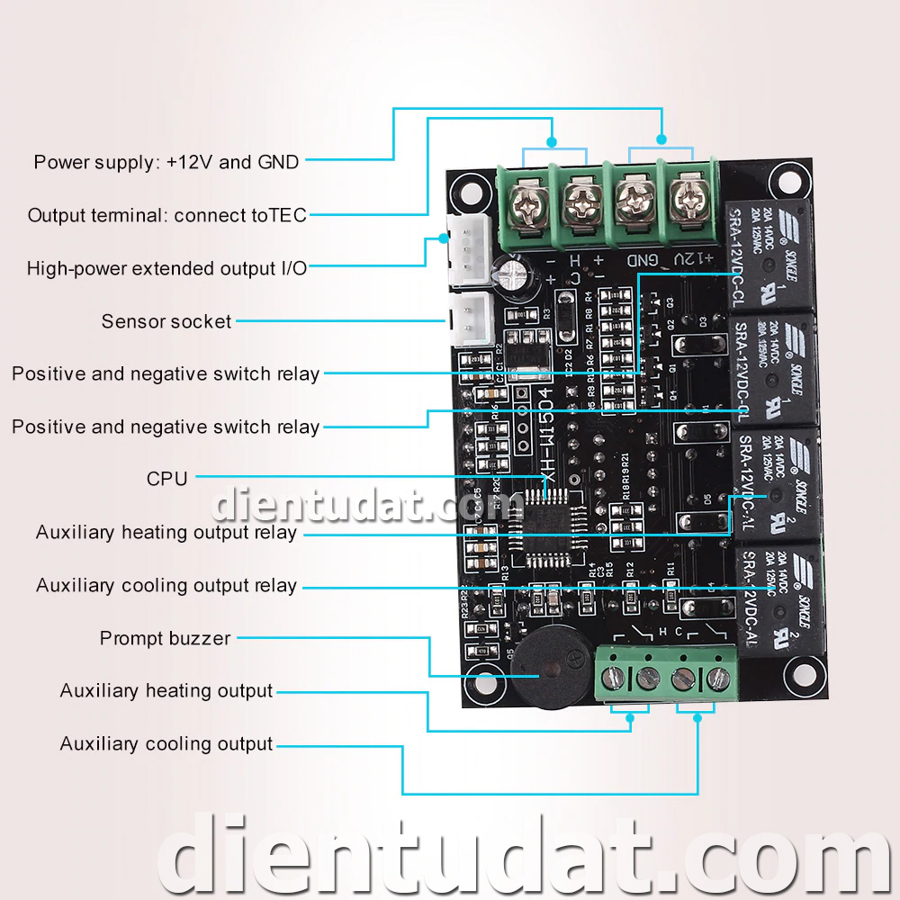 Mạch Kiểm Soát Nhiệt Độ Sò Nóng Lạnh Đóng Ngắt 2 Kênh - W1504