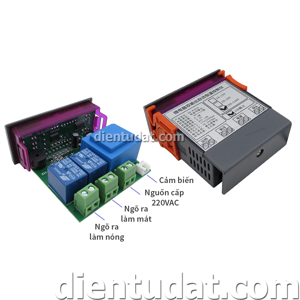 Mạch Kiểm Soát Nhiệt Độ Đóng Ngắt 2 Kênh Nóng Lạnh 220VAC - W2024
