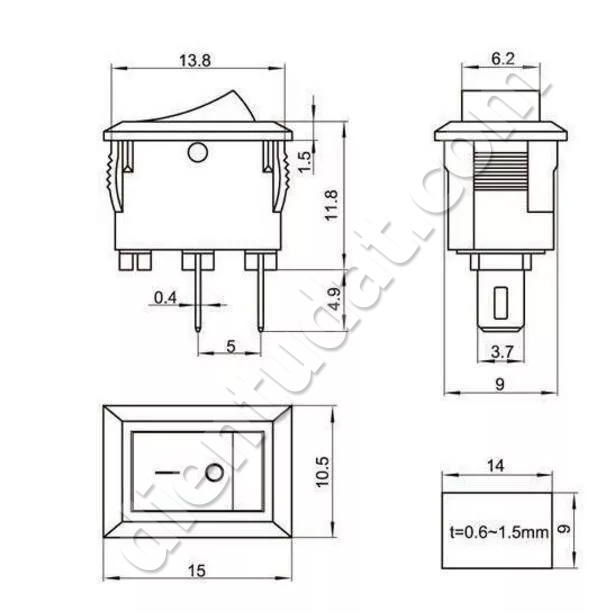 Công Tắc ON-OFF Mini KCD1-11-2P