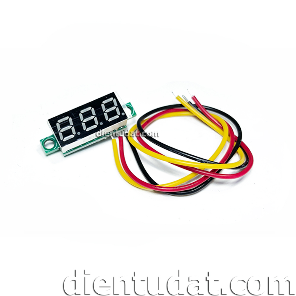 Đồng Hồ Đo DC 0-100V 0.28inch - 3 Dây - Đỏ