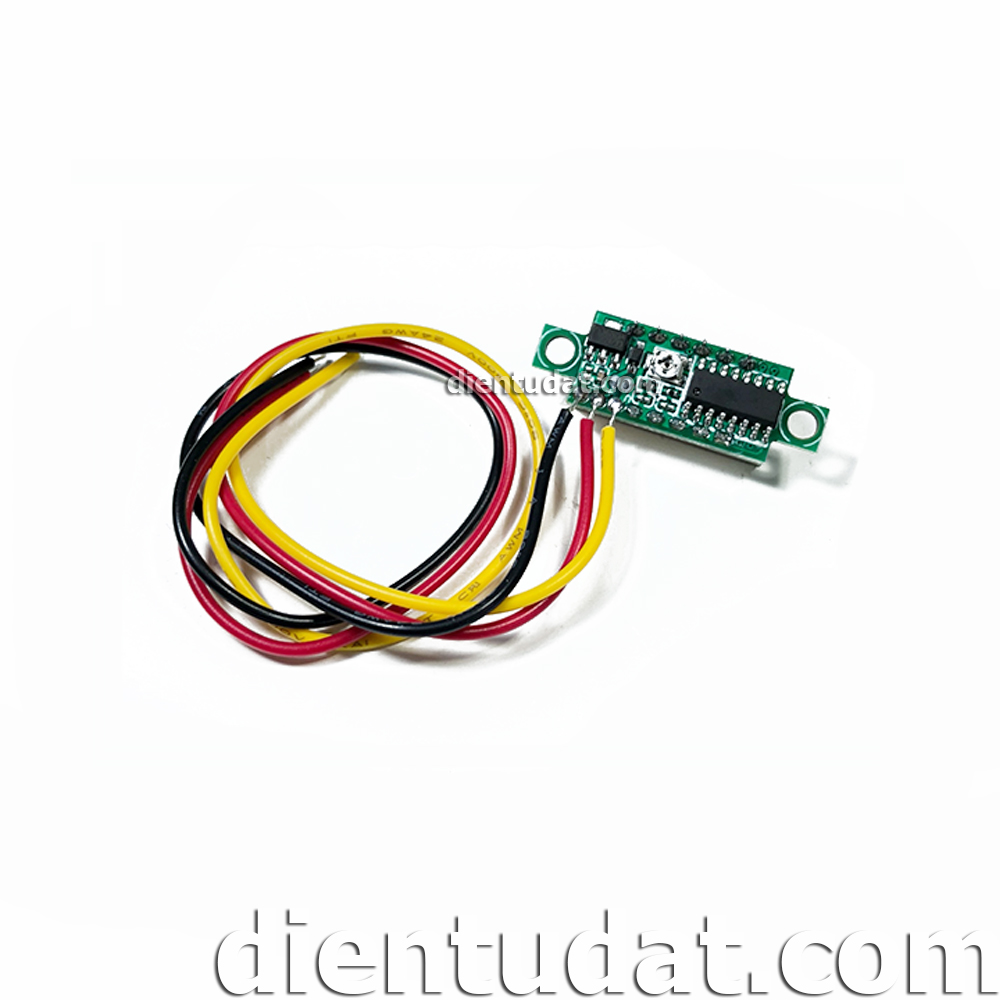 Đồng Hồ Đo DC 0-100V 0.28inch - 3 Dây - Đỏ