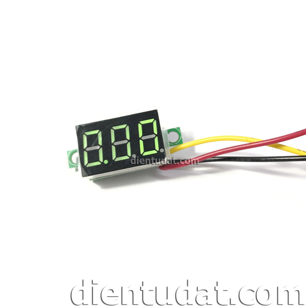 Đồng Hồ Đo DC 0-100V 0.28inch - 3 Dây - Vàng