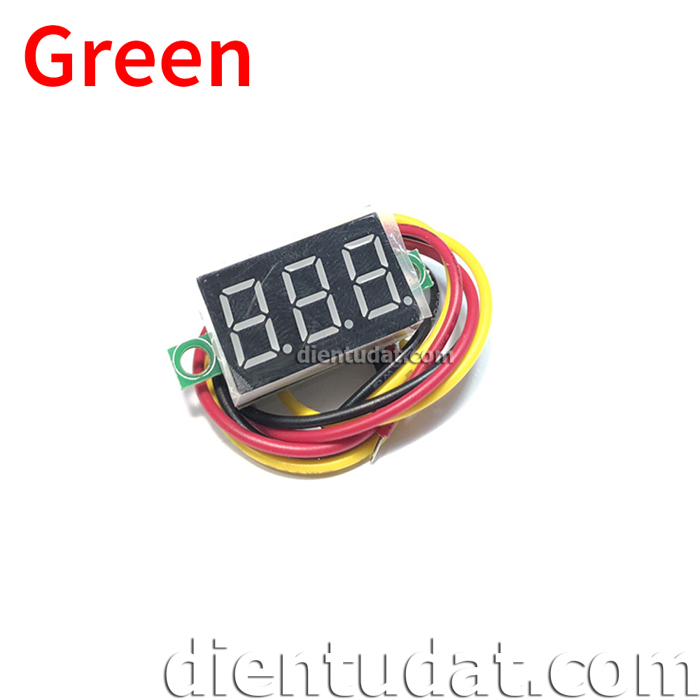 Đồng Hồ Đo DC 0-100V 0.28inch - 3 Dây - Vàng
