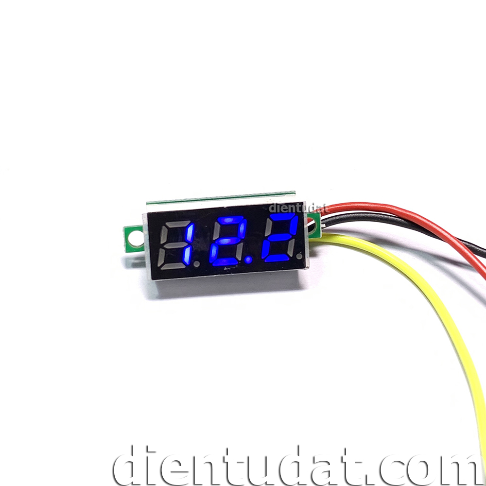 Đồng Hồ Đo DC 0-100V 0.28inch - 3 Dây - Green Blue