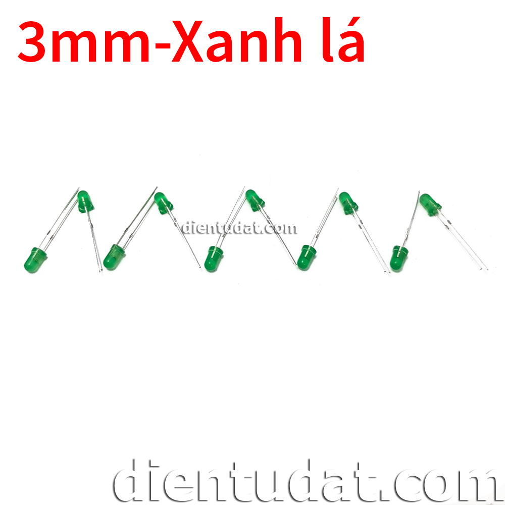 Combo 10 Led 3mm Xanh Lá