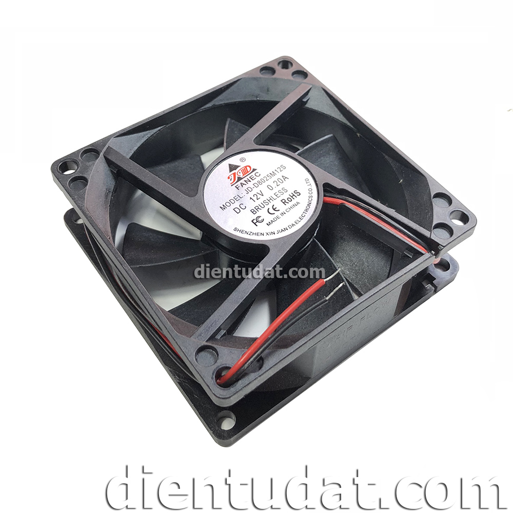Quạt Tản Nhiệt 8cm 12V - 0.2A JD-D8025M12S