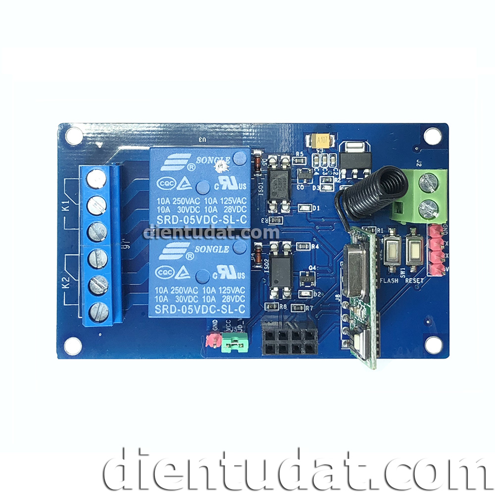 HTC-TECH Mạch Điều Khiển RF Đóng Ngắt 2 Relay 5V