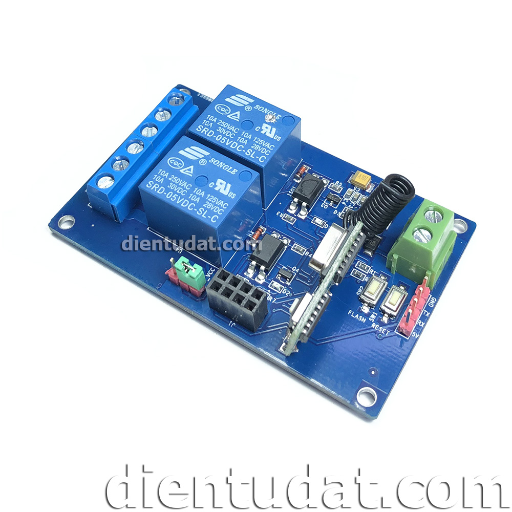 HTC-TECH Mạch Điều Khiển RF Đóng Ngắt 2 Relay 5V