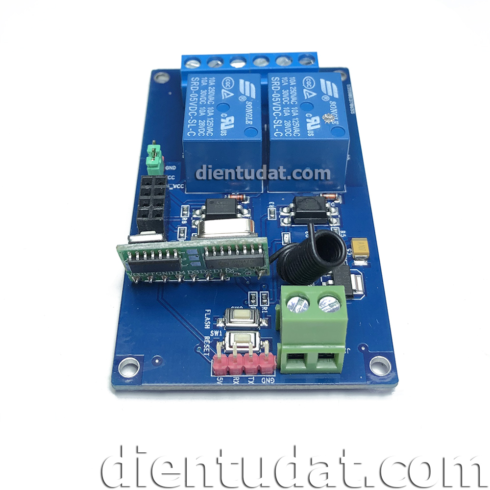 HTC-TECH Mạch Điều Khiển RF Đóng Ngắt 2 Relay 5V