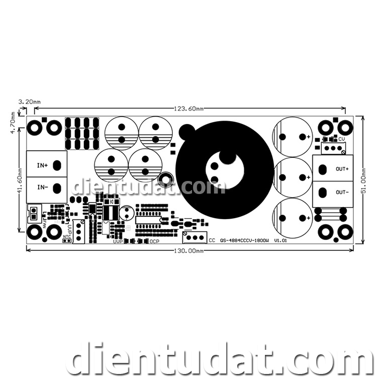 Mạch Tăng Áp DC-DC 1500W 30A - Kèm Quạt