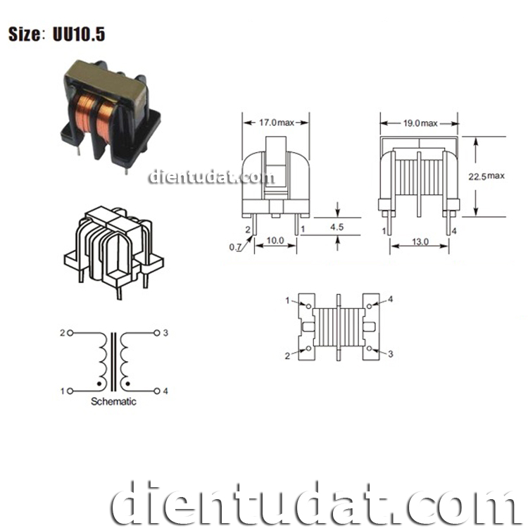 Cuộn Cảm UU10.5 2.8MH