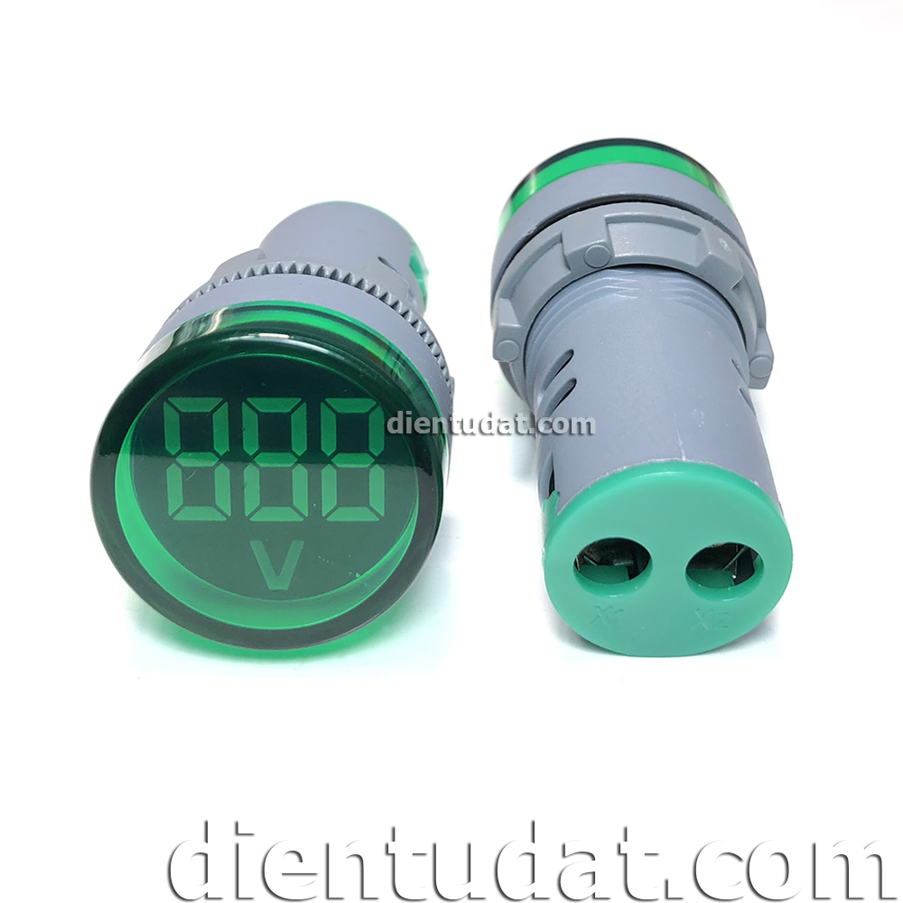 Đồng Hồ Đo AC 60V~500V 22mm - Xanh Lá