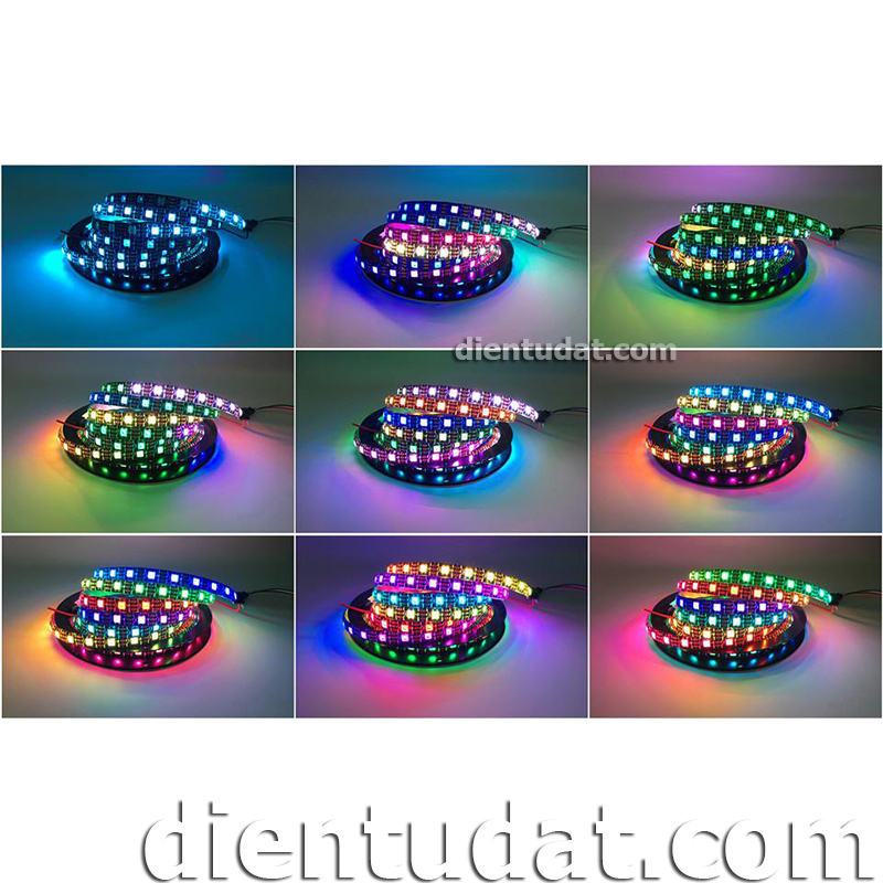 Dây LED RGB 5050 SMD WS2812B - 144 Led/M - Dây LED 1 Mét - Dây LED 1 Mét - Trắng