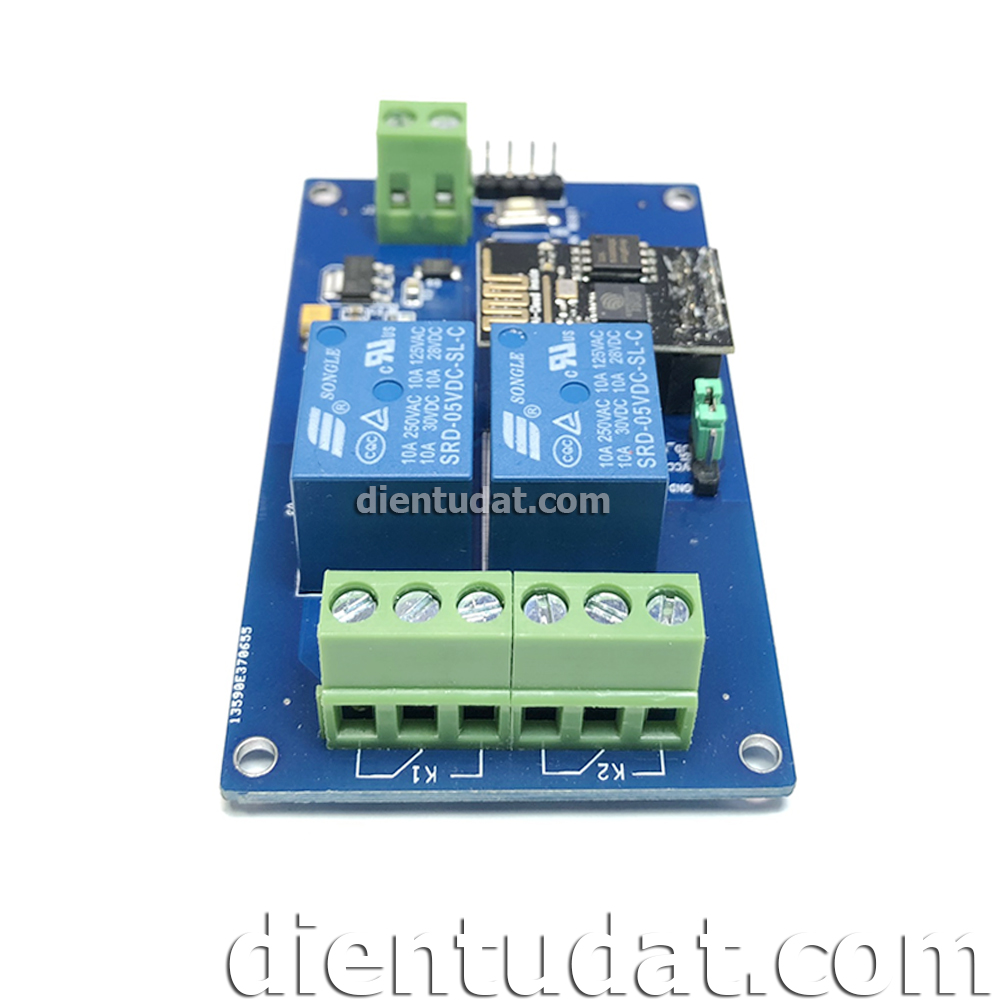 HTC-Tech Mạch 2 Relay Điều Khiển Qua Wifi ESP8266 - 5V