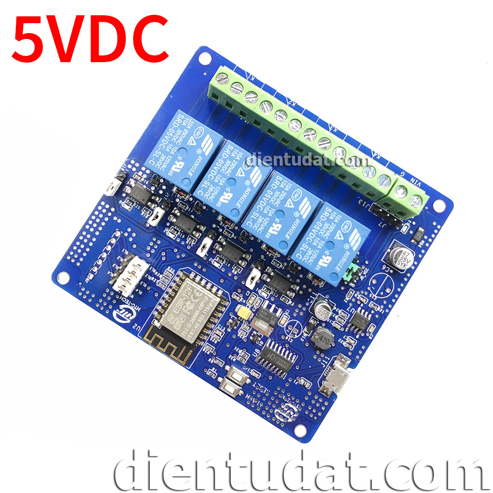 HTC-Tech Mạch 4 Relay Điều Khiển Qua Wifi ESP8266 - 5V