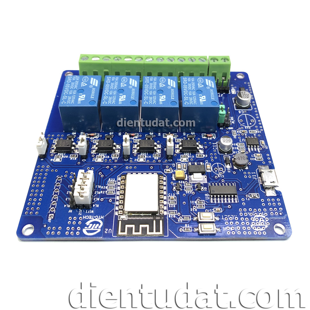 HTC-Tech Mạch 4 Relay Điều Khiển Qua Wifi ESP8266 - 5V