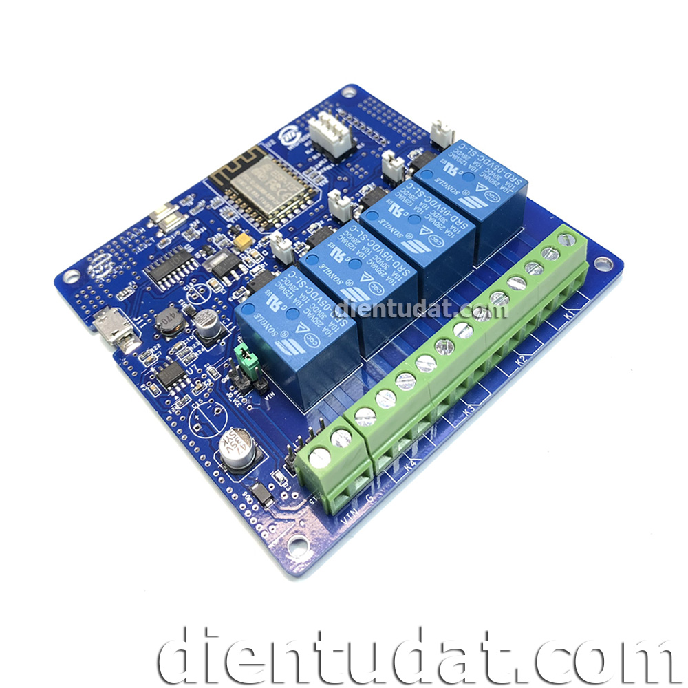 HTC-Tech Mạch 4 Relay Điều Khiển Qua Wifi ESP8266 - 5V