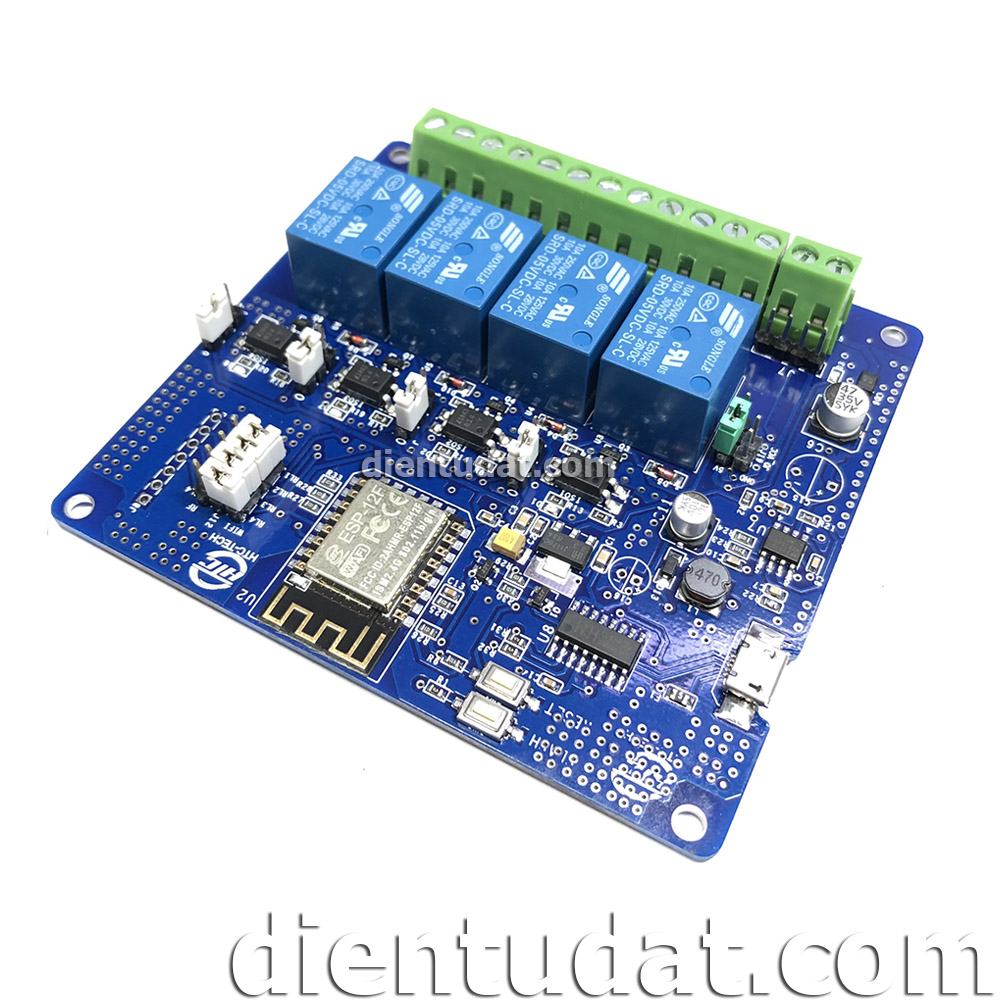 HTC-Tech Mạch 4 Relay Điều Khiển Qua Wifi ESP8266 - 5V