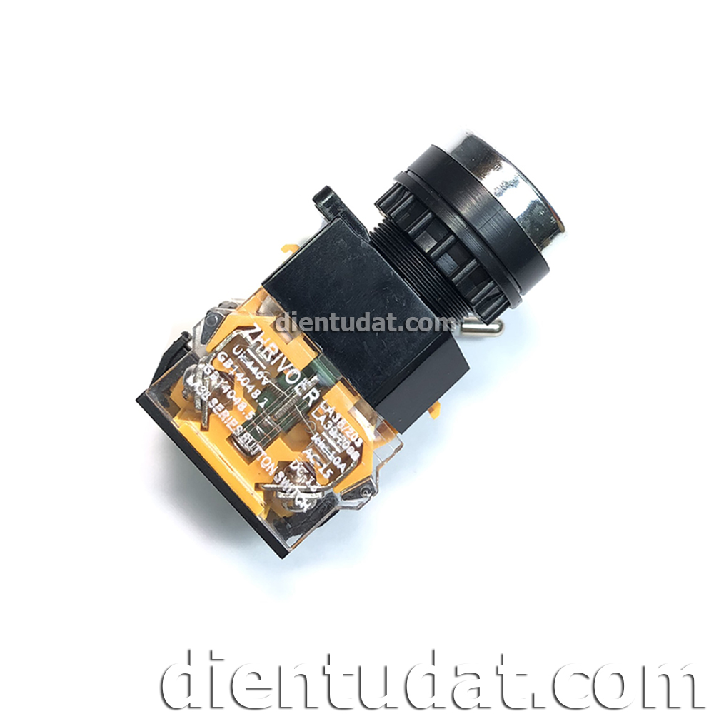 Nút Nhấn LA38 22mm Tự Khóa - Màu Đen