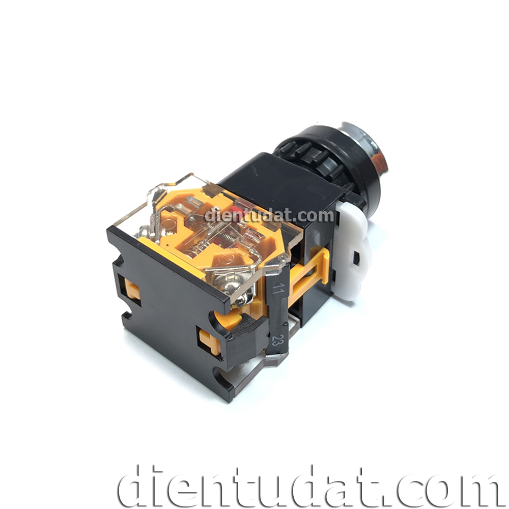 Nút Nhấn LA38 22mm Tự Khóa - Màu Đen