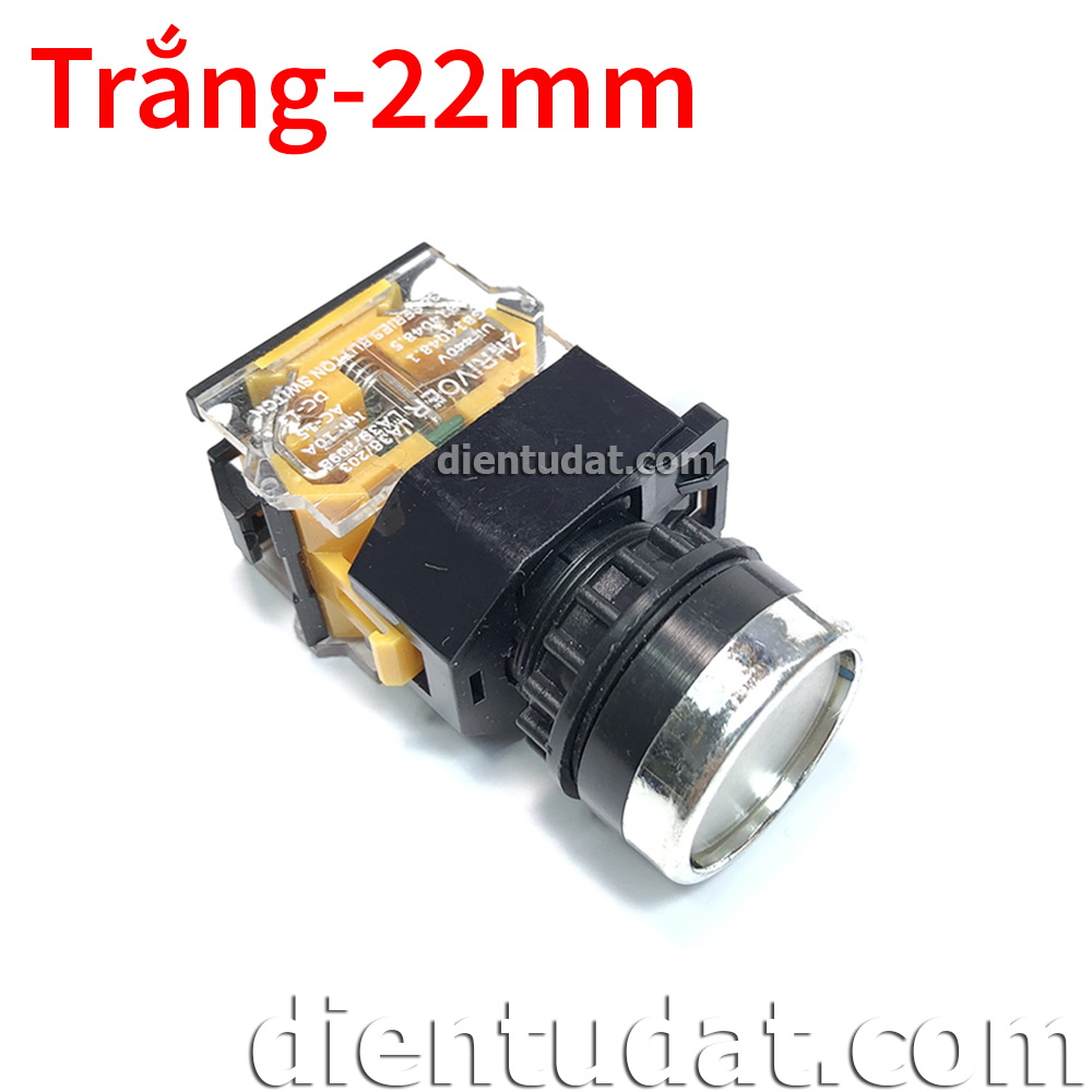 Nút Nhấn LA38 22mm Tự Khóa - Màu Trắng