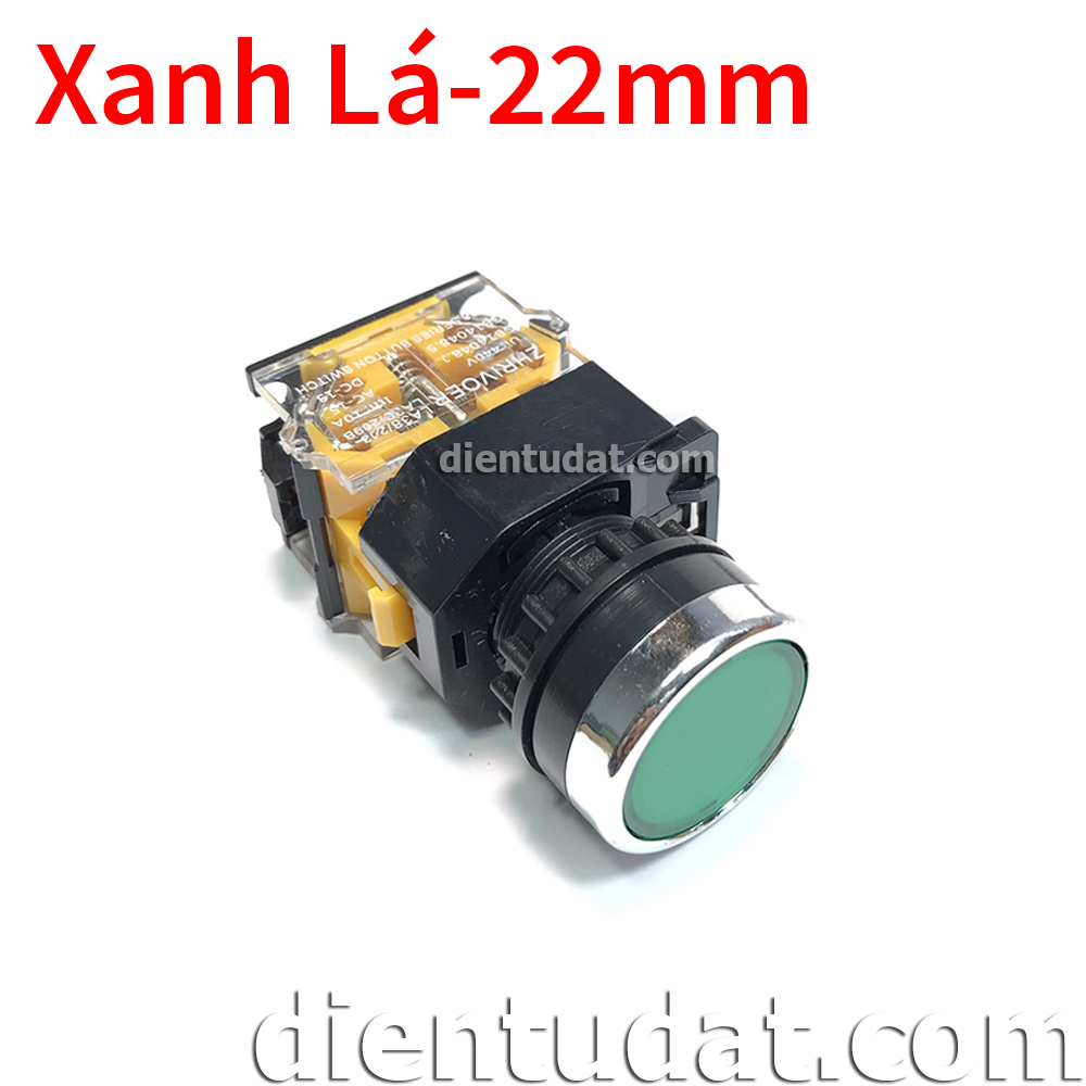 Nút Nhấn LA38 22mm Tự Khóa - Màu Xanh Lá