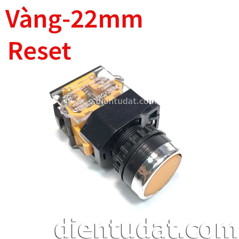 Nút Nhấn LA38 22mm Reset - Màu Vàng