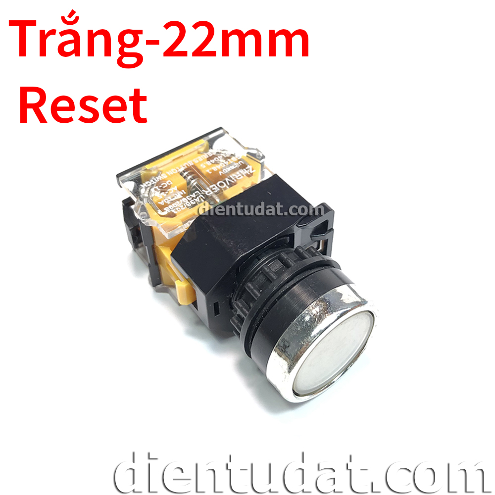 Nút Nhấn LA38 22mm Reset - Màu Trắng