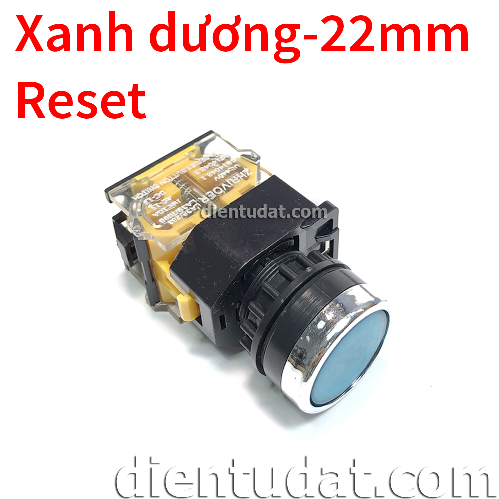 Nút Nhấn LA38 22mm Reset - Màu Xanh Dương