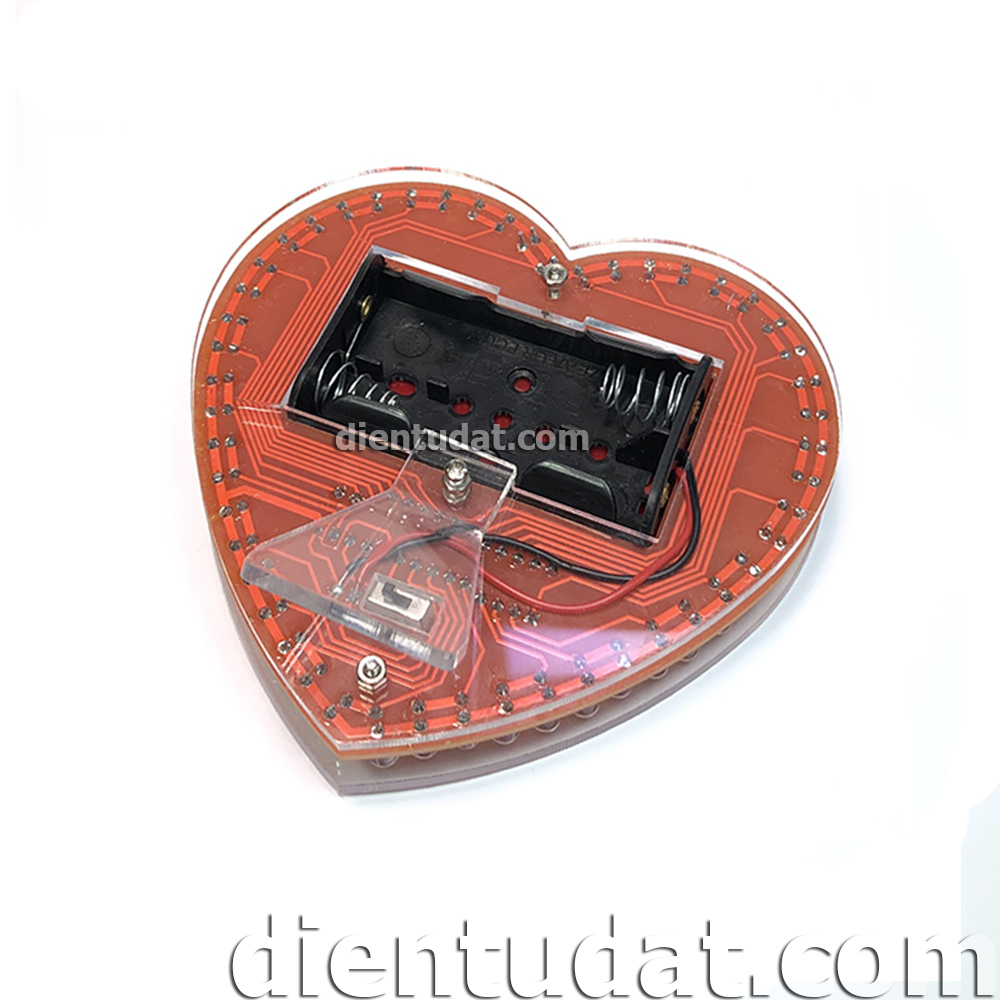 KIT DIY Bộ Đèn Led Trái Tim Hiệu Ứng Led Kèm Hộp Mica - Tự Ráp