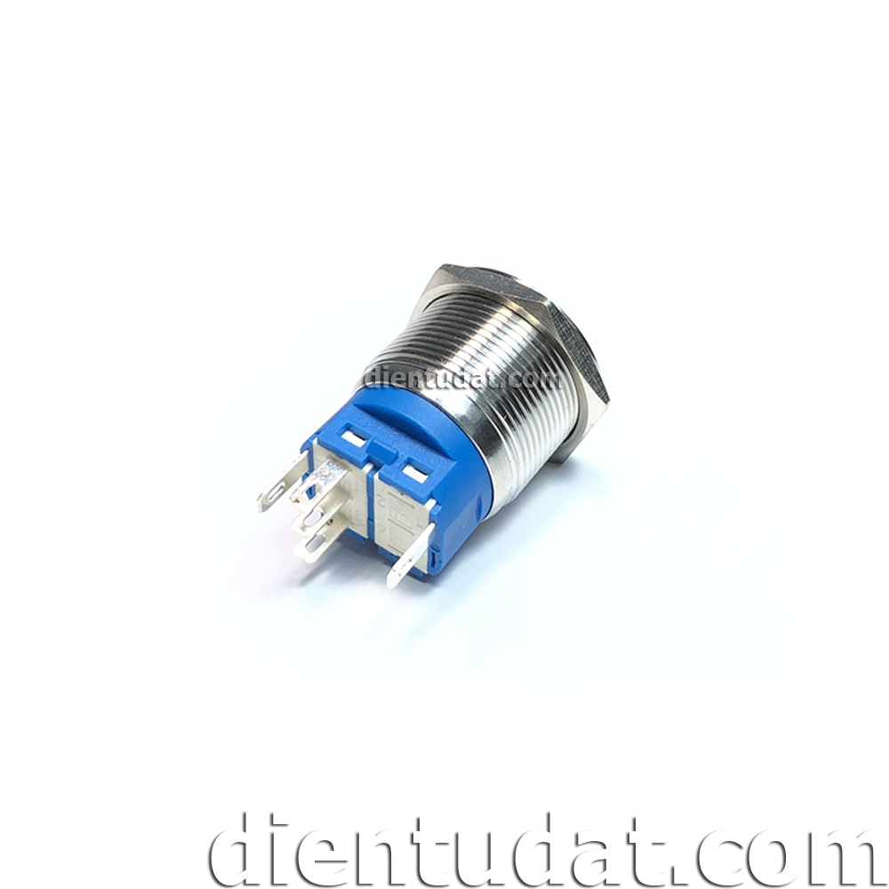 Nút Nhấn Nguồn Không Giữ 22mm 5 Chân - Vòng Đèn Đỏ 12V