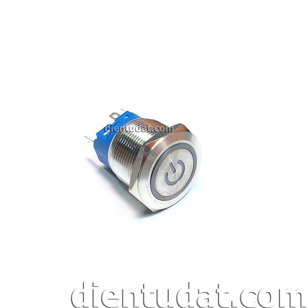 Nút Nhấn Nguồn Không Giữ 22mm 5 Chân - Vòng Đèn Đỏ 12V