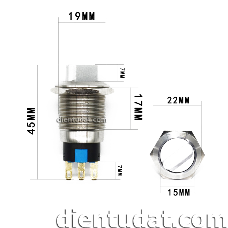 Công Tắc Đề Dạng Xoay 3 Vị Trí 19mm - 6 Chân